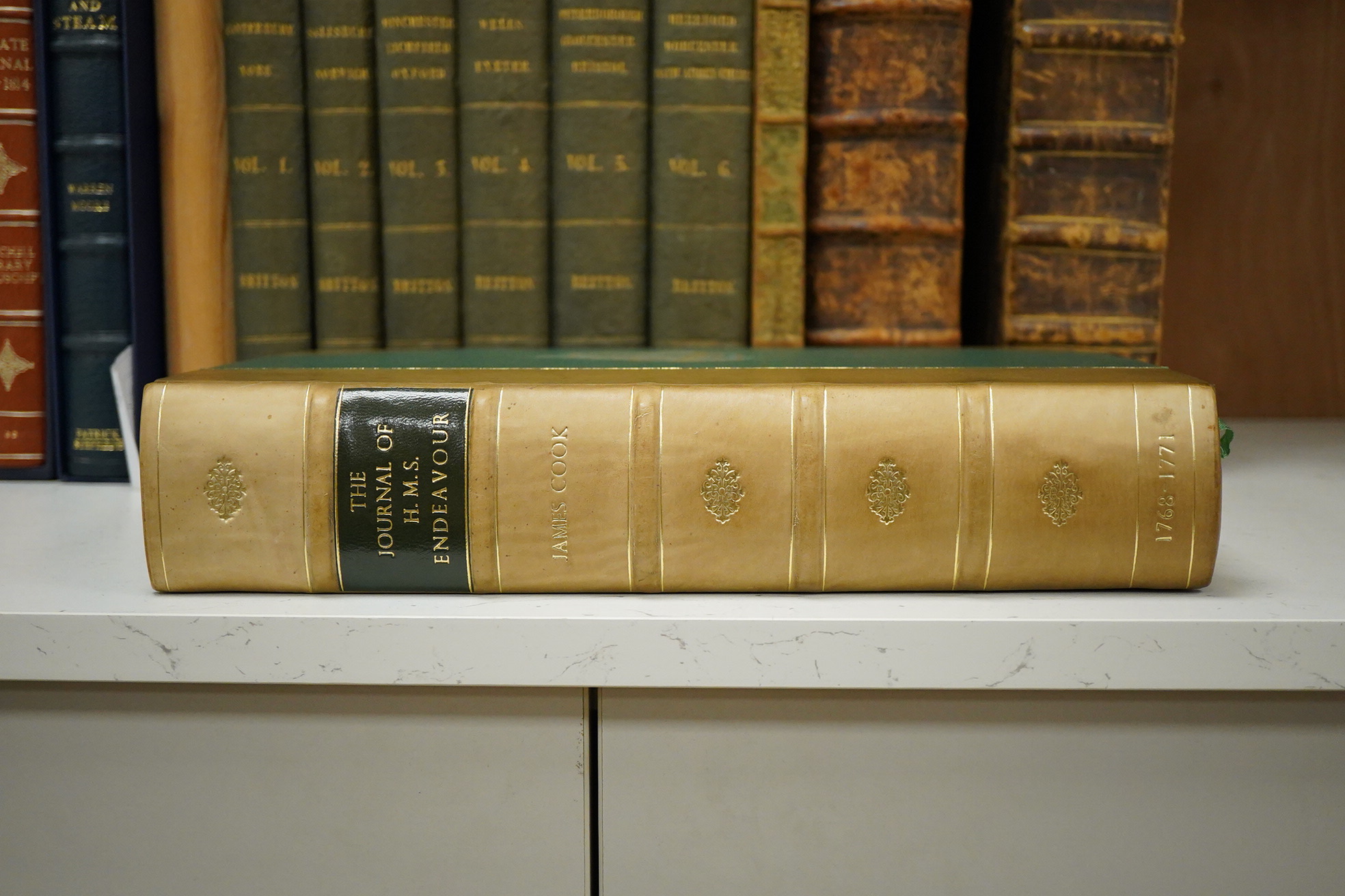 Cook, James - The Journal of H.M.S. Endeavour, 1768-1771. By Lieutenant James Cook. Limited Edition (of 500 numbered copies; this copy no. xiv of 20 presentation copies). 40 plates (some coloured), text illus. and facsim
